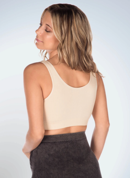 Harmony - Cotton Crossover Sleep, Leisure or Nursing Bralette 4011 - Beige