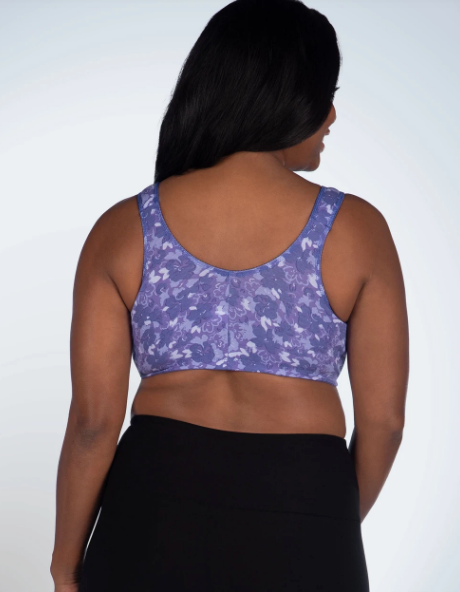 110 Meryl - Front Close Leisure Bra - Lavender Floral Camo