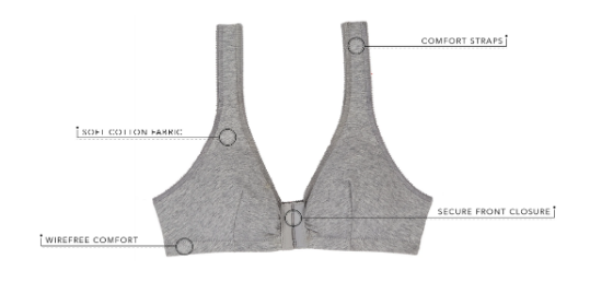 110 Meryl - Front Close Leisure Bra - Lavender Floral Camo