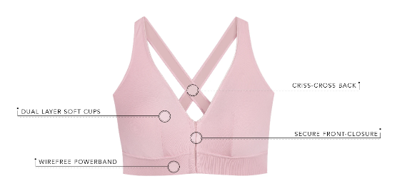 5170 Greta - Front Close Crossback Wireless Bralette - Pale Violet