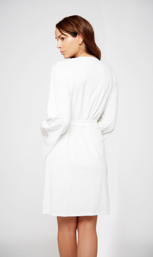 Lace Trimmed Robe 78002 - White