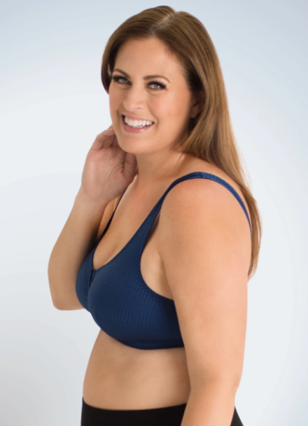 Marlene - Zig-Zag Weave Front Close Leisure Bra 151 - Sapphire