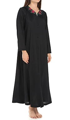 Long Sleeve Button Down Robe 71280 - Black