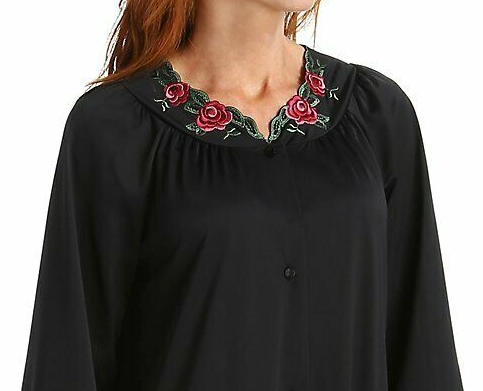 Long Sleeve Button Down Robe 71280 - Black