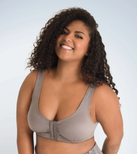 Marlene - Zig-Zag Weave Front Close Leisure Bra 151 - Grey