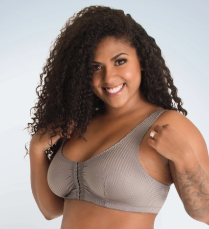 Marlene - Zig-Zag Weave Front Close Leisure Bra 151 - Grey