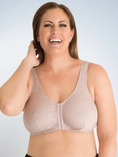  Women's Lace Push-up Bra Sexy Front Closure Wireless Comfy  Unlined Maternity Bra High Support Super Soft Wirefree Beige : Sports &  Outdoors