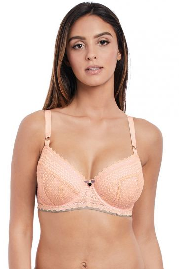 Daisy Lace (X) Padded Half Cup Bra AA5133 - Blush