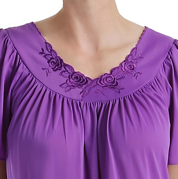 Short Flutter Sleeve Nightgown 36280 - Purple