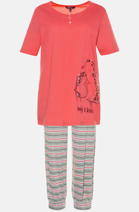 Eco Cotton Hedgehog Love Pyjamas 74923052 - Light Strawberry
