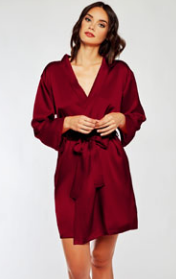 Satin Robe 7854 - Burgundy