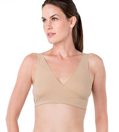 Silk Magic Microfibre Crossover Leisure, Sleep or Nursing Bralette 8838 - Beige