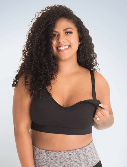4077 Alyssa (X) Seamless Wireless Nursing Bra - Black