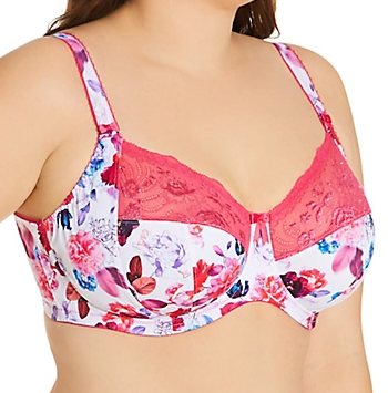 Morgan Stretch Side Support Banded Bra EL4110 - Pink Floral