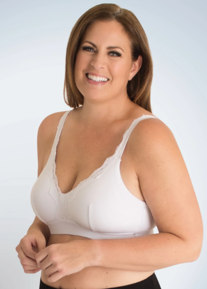 Lucille - Lace Trim Comfort Bralette 5072 - White