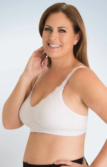Lucille - Lace Trim Comfort Bralette 5072 - White
