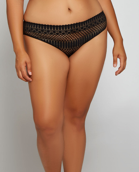 Hazel Geometric Lace Hipster 77031 - Black