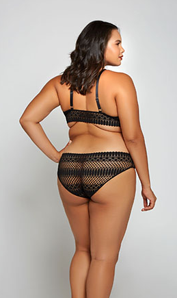 Hazel Geometric Lace Bralette 77031 - Black