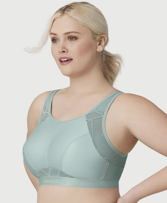 1068 (SC) Wireless Mesh Sport Bra - Jade