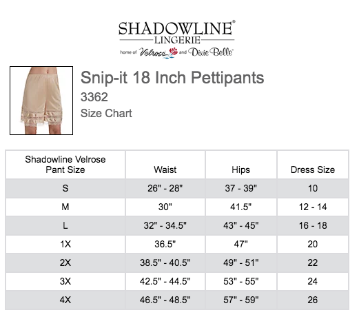 Snip It Adjustable Length Slip Shorts (Pettipants) 3362 - Black