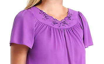 53” Flutter Sleeve Nightgown 32280 - Purple