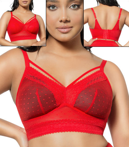 Mia Dot Longline Bralette 6011 - Racing Red
