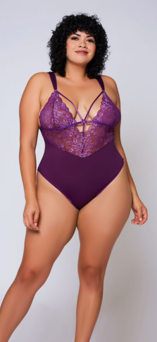 Sheer Lace Teddy with Underwire 80536 - White – Purple Cactus Lingerie