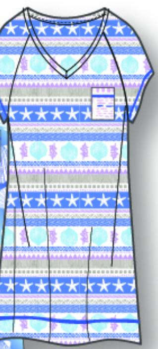 Key Biscayne Short Sleeve Sleepshirt C221250 G623 - Sea FairIsle