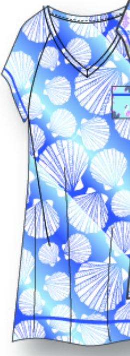 Key Biscayne Short Sleeve Sleepshirt C221250 T414 - Seashells