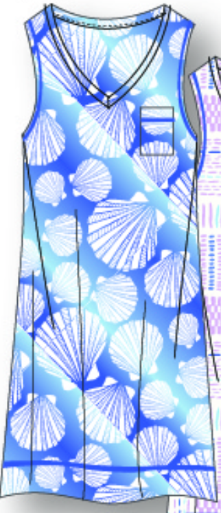 Key Biscayne Tank Sleepshirt C221201 - Seashells