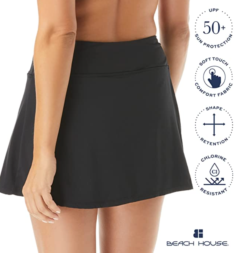 Emma Pull On Swim Skort H58371 - Black