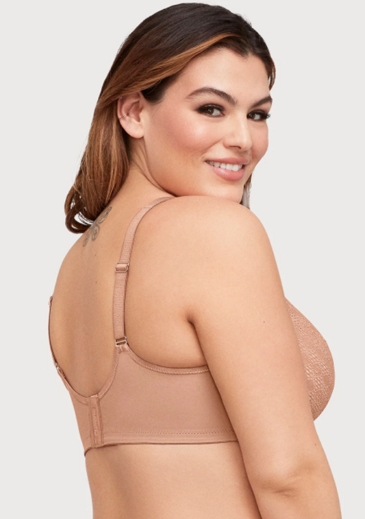 9855 Lace Comfort Wonderwire Bra - Cafe