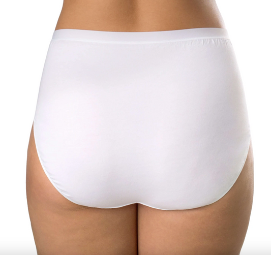 6043 Plus Size High Cut Cotton Panty EL6043 010 - White