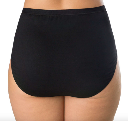 6043 Plus Size High Cut Cotton Panty EL6043 552 - Black