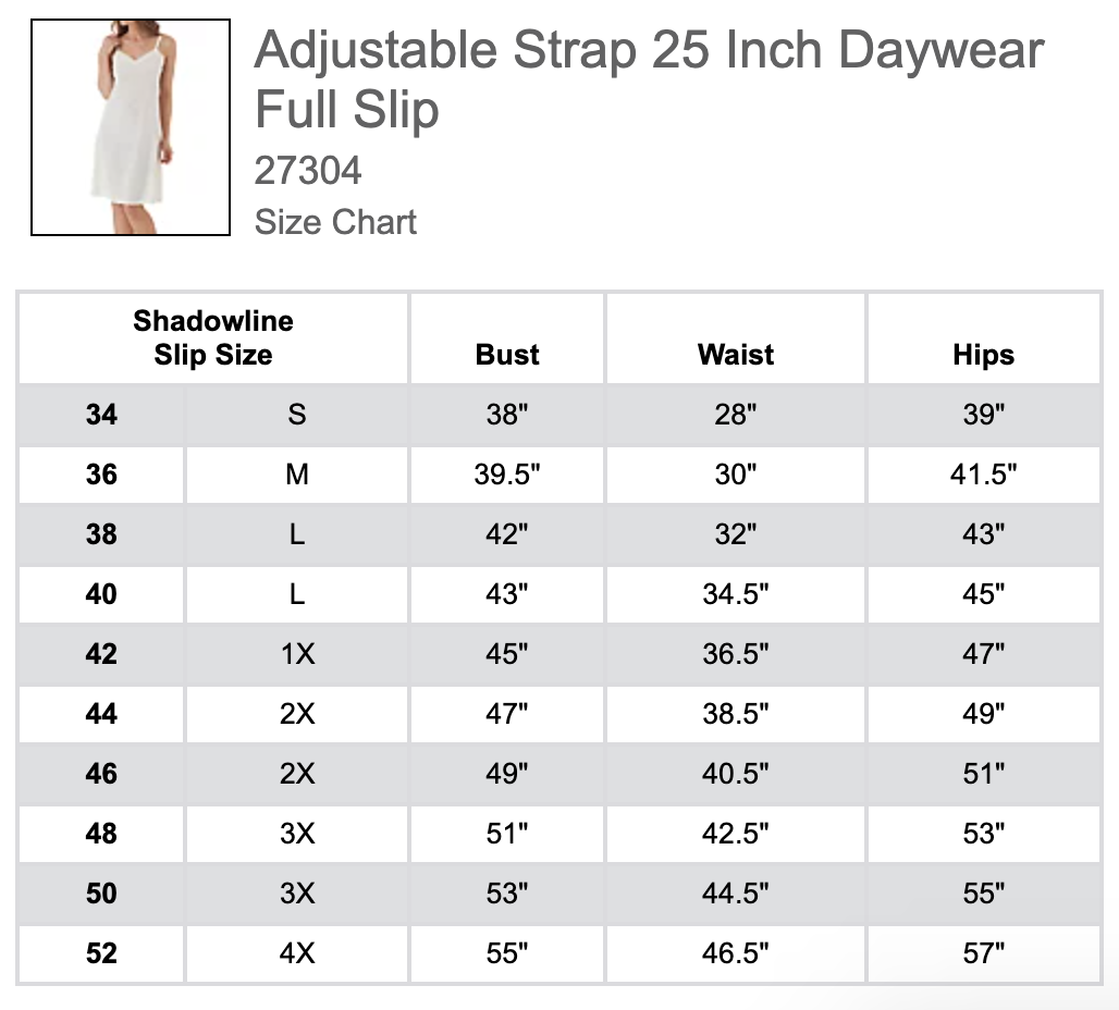 Adjustable Strap Full Slip 27304 - Black