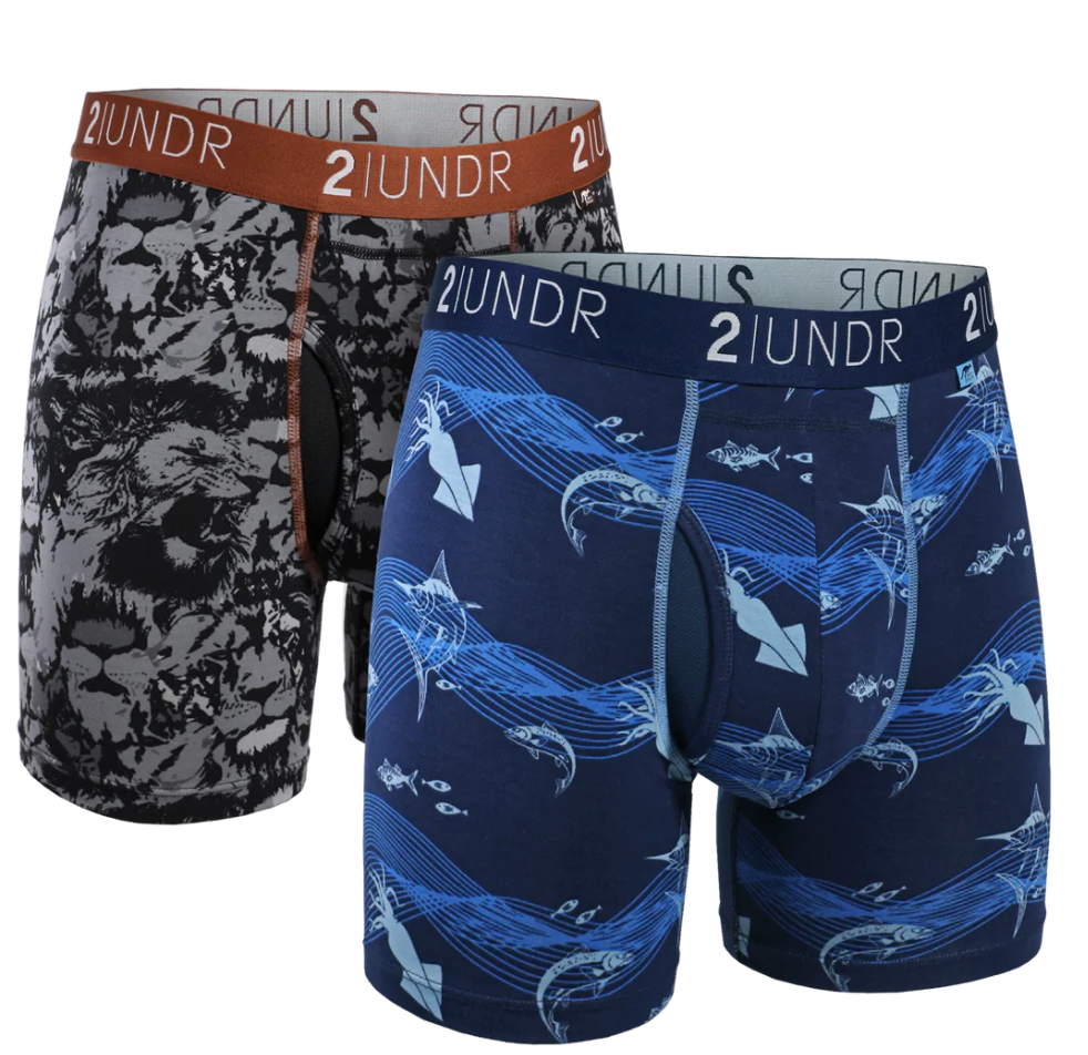 2UNDR 2PACK 6 Swing Shift Boxer Brief - Loin King/Deep Sea