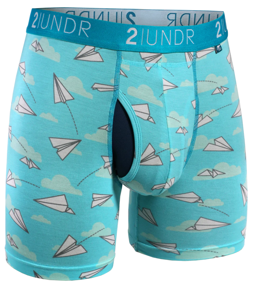2UNDR 6" Swing Shift Boxer Brief - Office Jets