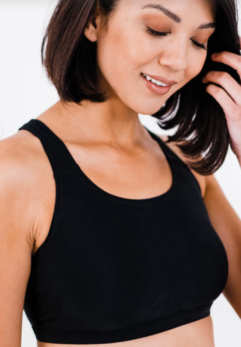 Wireless Racerback Swim Bra - Black