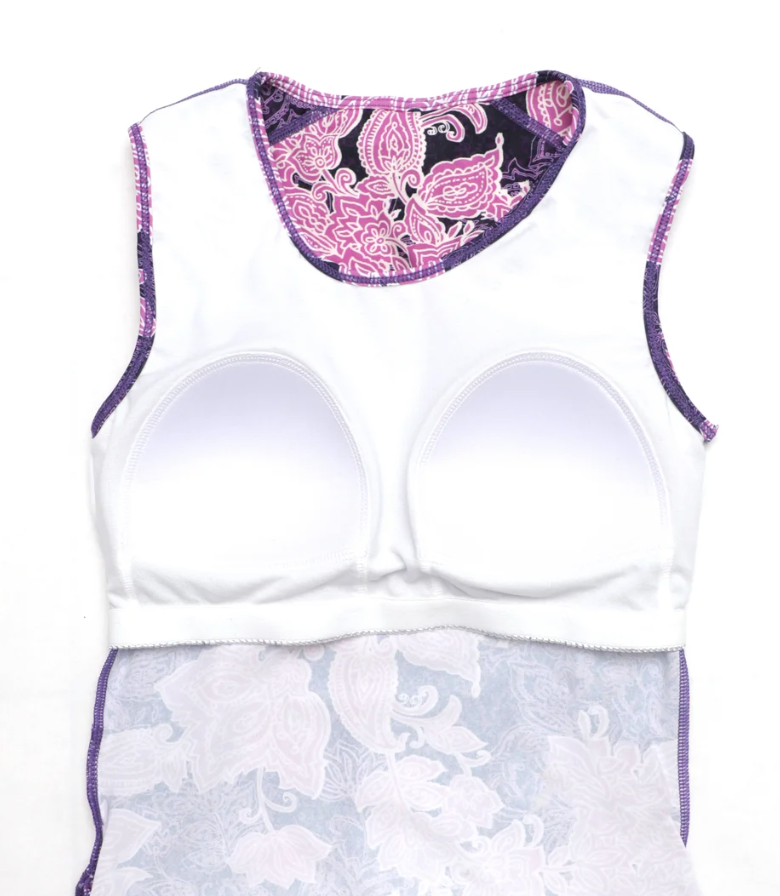 Closed Back Maya Swim Top - Navy Wave