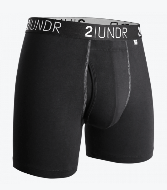 2UNDR 6" Swing Shift Boxer Brief 002 - Black/Grey