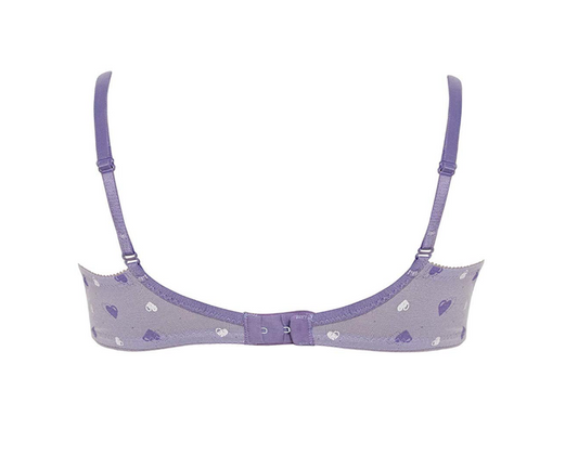 Teen Bra (X) Pattern Wireless 2 Pack - Violet Print/White