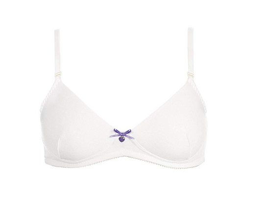 Teen Bra (X) Pattern Wireless 2 Pack - Grey Marl/White