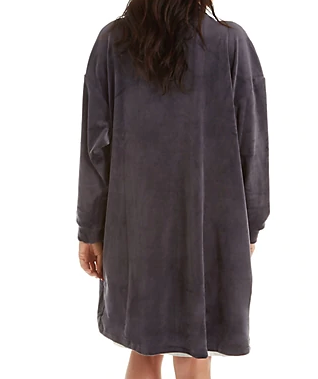 Velvet Fleece Open Cardigan Robe 998 - Grey