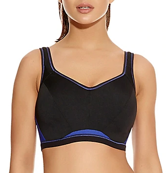 Epic Underwire Crop Top Moulded Sports Bra - Electric Black