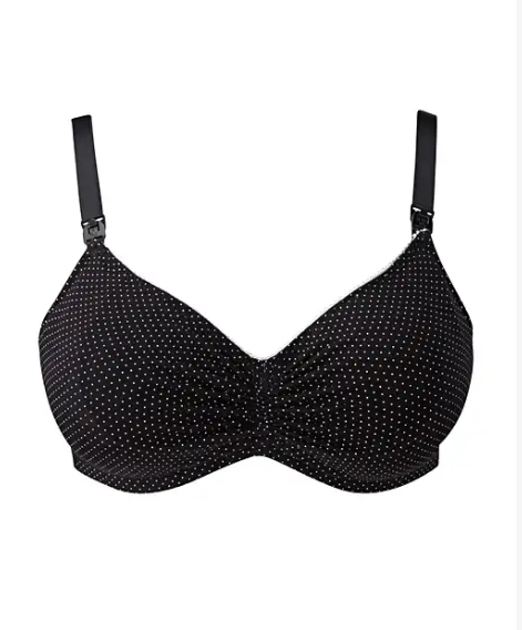 Blossom Wireless Nursing Bra 1018 - Black/White Dots
