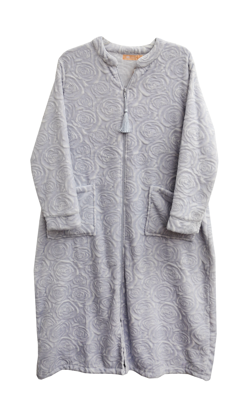 Rose Swirl Minky Zip Front Robe 8813 - Periwinkle