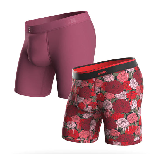 BN3TH Classic 6.5" Boxer Brief 2 Pack - Acai/Bleeding Hearts