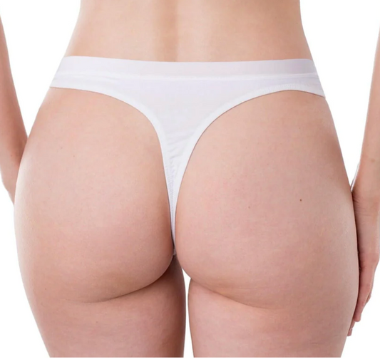 1200 Essentials Cotton High Waist Thong EL1200 010 - White