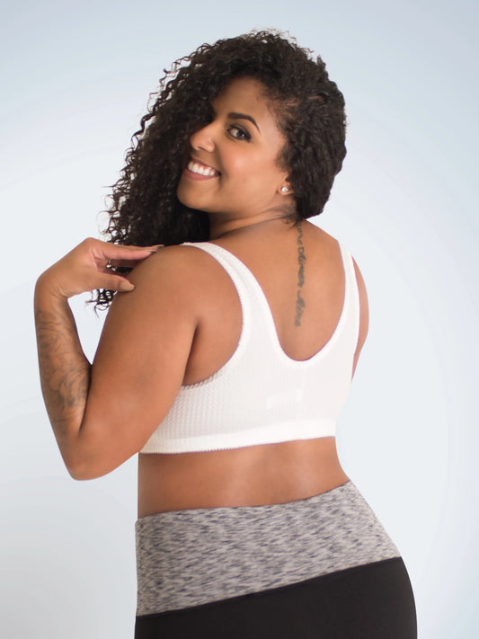 Marlene - Zig-Zag Weave Front Close Leisure Bra 151 - White