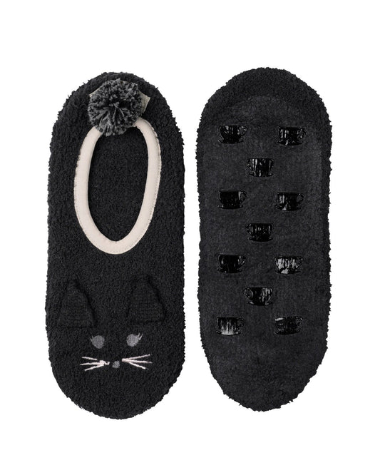 Coffee Shoppe Marshmallow Critter Footlet Slippers - Cat